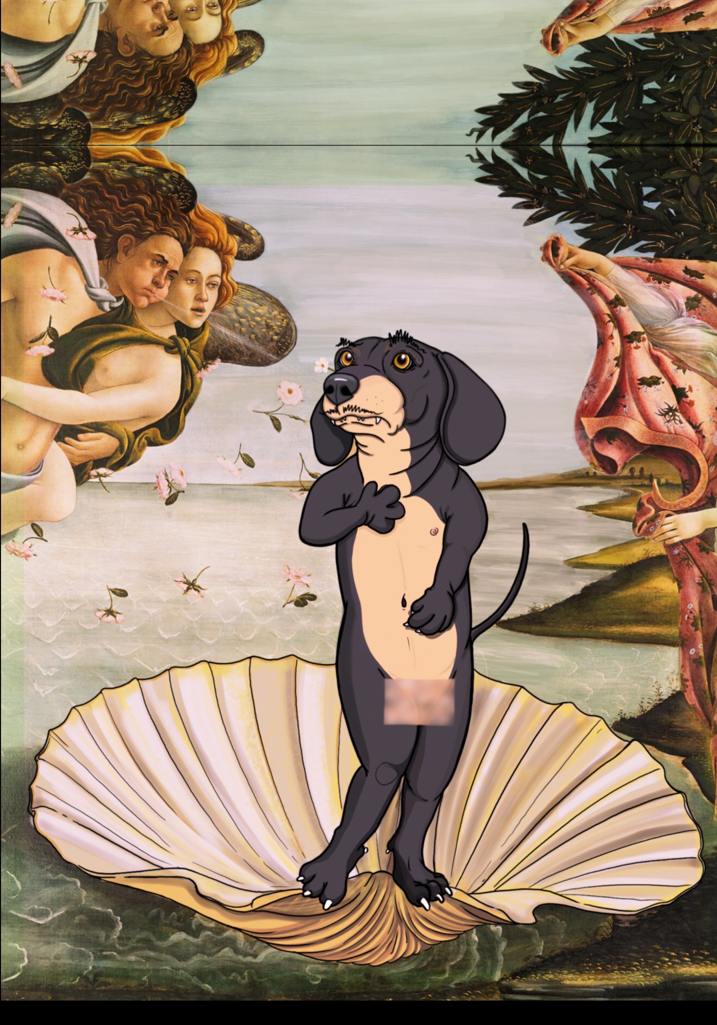 El Chori dentro de una reinterpretación artística de una pintura renacentista